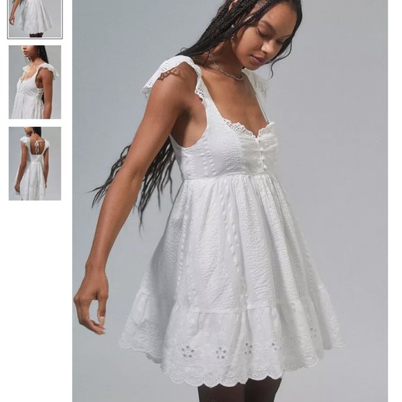 Urban Outfitters Dresses Iso Uo Wildflower Lace Babydoll Mini Dress